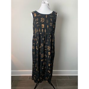 Vintage Leaf Print Maxi